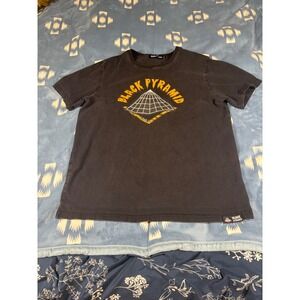 Black Pyramid Mens XL Graphic T-Shirt Faded Black Short Sleeve Streetwear Tee